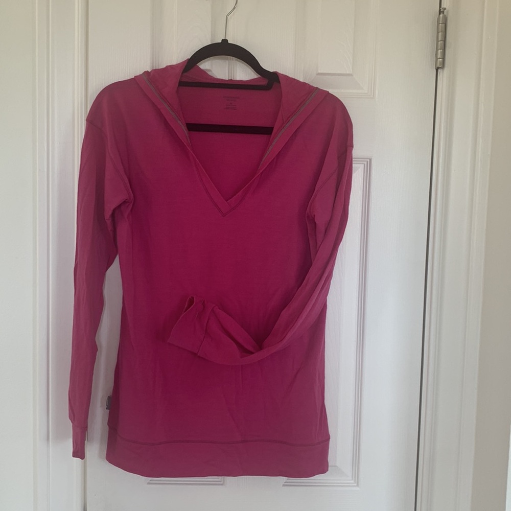 ICEBREAKER Merino Wool, Top with a hoodie, Size M